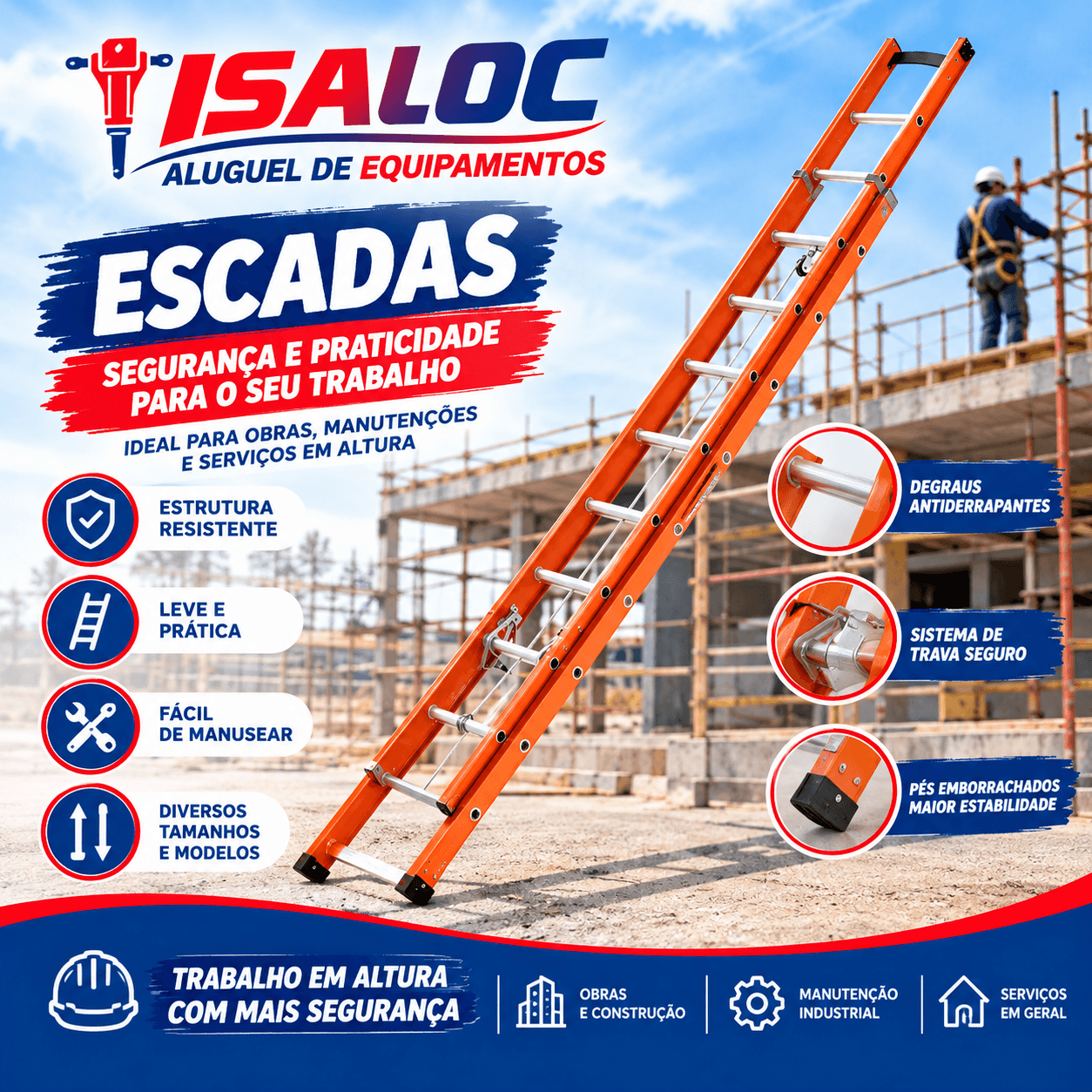 Locação Escada Extensiva 7 Metros